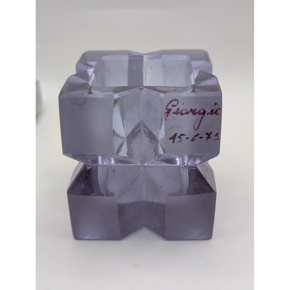 Vintage Silvana Ragusa-Modica‎ Italian Art Glass Geometric Vase Lavender Giorgio